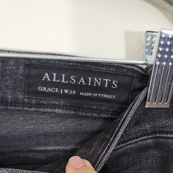 All Saints Black Grace Ankle Jeans Size 30 - Picture 2 of 8